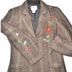 Roper Embroidered Tweed Plaid Western Blazer
